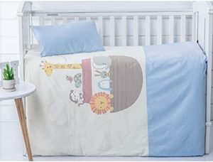 10XDIEZ Funda Nórdica para Cuna + Funda Almohada a Juego - (Blanco Dream - Maxicuna - 70x140 cm)