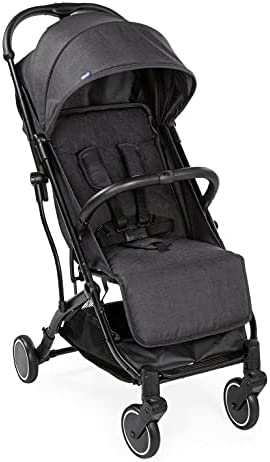 Chicco Trolley Me Silla de Paseo Ligera de 0 Meses hasta 15 kg, Buggy Reclinable y Plegable con Función Trolley, Cierre Compacto, Cubierta Lluvia y Capota Plegable - Color Negro (Stone)
