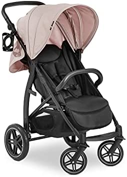 Hauck Rapid 4D - Silla de paseo, soporta hasta 25 kg, Plegado fácil, Capota protección solar 50+, Ruedas de goma, Portavaso, Altura ajustable, Posición tumbada, Cesta de la compra grande, Rosa