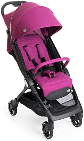 Chicco WE Silla de Paseo Ligera y Plegable Apta de 0 Meses a 22 Kg, Carro de Bebé de Viaje Reclinable con Posición para Dormir, Arnés Acolchado, Capota y Cubierta para Lluvia - Rosa (Cyclamen)