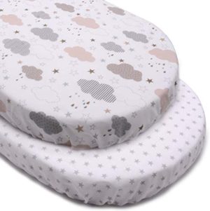 PEKITAS Sábana 75x33cm / 72X33cm Ajustable para Colchón Capazo/Carro/Cochecito de bebé para Niños y Niñas con Elástico Se Adapta a Julius Zöllner, Träumeland, Alvi, FabiMax