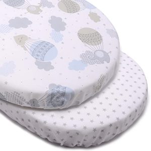 PEKITAS Sábana 75x33cm / 72X33cm Ajustable para Colchón Capazo/Carro/Cochecito de bebé para Niños y Niñas con Elástico Se Adapta a Julius Zöllner, Träumeland, Alvi
