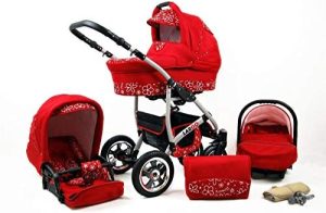 Cochecito de bebe 3 en 1 2 en 1 Trio Isofix silla de paseo New L-Go by SaintBaby Red Flowers 4in1 con Isofix + Silla