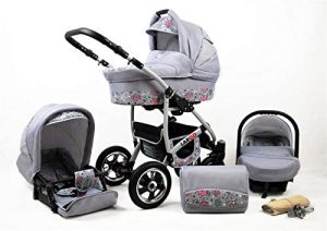 Cochecito de bebe 3 en 1 2 en 1 Trio Isofix silla de paseo New L-Go by SaintBaby Pink Owl 2in1 sin Silla de coche