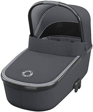 Maxi-Cosi Oria Capazo bebé ligero y plebagle compacto, colchón espacioso y confortable, capota protectora, color Essential Graphite