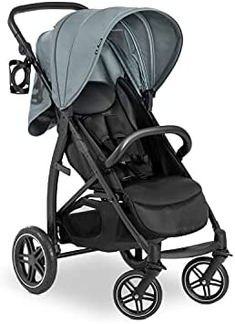 Hauck Rapid 4D - Silla de paseo, soporta hasta 25 kg, Plegado fácil, Capota protección solar 50+, Ruedas de goma, Portavaso, Altura ajustable, Posición tumbada, Cesta de la compra grande, Verde