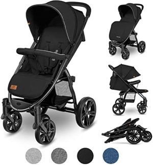 LIONELO Annet Silla de Pase Para niños hasta 22 kg 0-48M ajuste del respaldo hasta posición horizontal Capucha XXL Plegable fácil con ventana Mosquitera