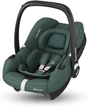 Maxi-Cosi CabrioFix i-Size Silla de Coche bebé grupo 0+ i-Size, para bebés recién nacidos desde 40 hasta 75 cm, con asiento infantil y capota, Essential green