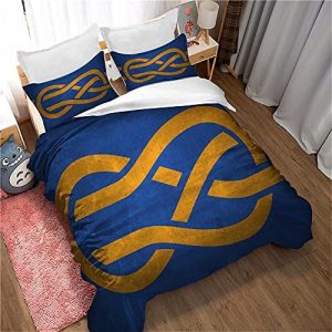MeeTe Juego De Cama De Edredón con Funda Nórdica De Arte Abstracto con Funda De Almohada, Reversible, Algodón Polivinílico, Ropa De Cama Tamaño King (Estilo 02,Cama 90, 135x200cm)