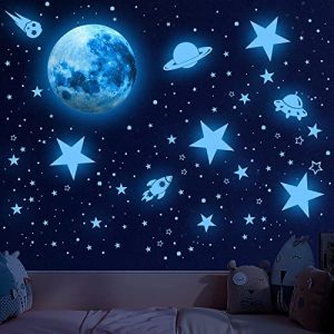603PCS Planetas Pegatinas Pared Luminoso Estrellas Fluorescentes para Techo Estrellas Luminosas para el Techo Pegatinas Vinilo Infantiles Pared Fluorescente per Decoracion Habitaciones Dormitorio