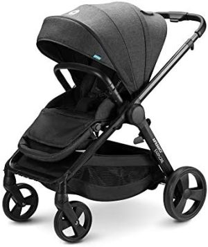 APRAMO EXXPLORE Cochecito de Bebé Reversible Cochecito de Bebé Multifuncional Plegable Compatible con Silla de Auto, para bebés de 0 a 4 años aprox. (0-22 kg) (Gris Oscuro)