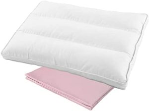 Aisawate Almohada infantil con funda de almohada – 33 x 48 cm suave algodón orgánico almohada niños para dormir – lavable almohada para niños pequeños – almohada infantil