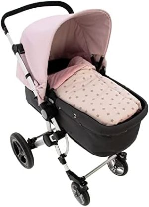 Arrullo/Saco para bebés Rosy Fuentes - para capazo universal - Arrullo para bebés con ojales para arnes y Capucha integrada0-rosa empolvado