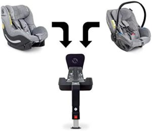 Avionaut Trio | set modular de 3 piezas | Silla infantil para coche Pixel (0-13kg, 40cm-86cm), silla infantil línea AeroFIX Soft (9kg-17.5kg, 67cm-105cm), Base IQ (base ISOFIX) | Gris