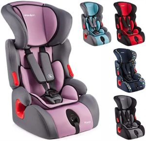 BABYLON Silla Coche Grupo 1 2 3 Planet. Silla coche para Niños 9-36 kg,silla coche bebe (1 a 12 años).Silla bebe coche sin isofix ECE R44 /0 gris/violeta claro