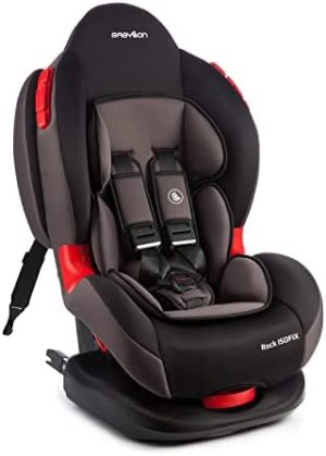 BABYLON silla coche grupo 1 2 Rock Isoix. Alzador coche niño 9-25 kg(9 meses a 7 años). Silla coche grupo 1-2 isofix ECE R44 /04 Negro/gris ahumado