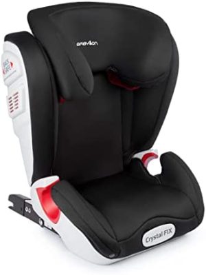BABYLON silla coche grupo 2-3 Crystal Isofix. Alzador coche niño 15-36 kg (3 a 12 años). Silla coche grupo 2-3 isofix ECE R44/04 blanco/negro