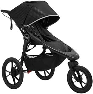 Baby Jogger Summit X3 Midnight Black - Cochecito para runnig plegable de 3 ruedas, con freno de mano, color negro
