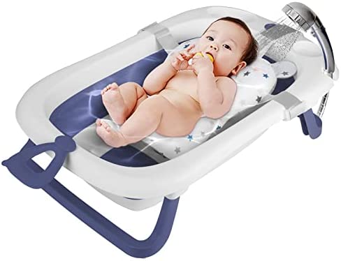 Bañera Bebé Plegable con Cojín de Baño Antideslizante y Termómetro con  Pantalla Digital, Perfecto para Recién Nacidos y Bebés (Azul) - La Tienda  de los Bebés 👶