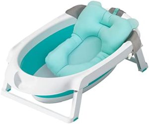 Bañera Plegable Bebé | Bañera Bebe con Asiento de Bebé y Patas | Confiable y Cómodo para Los Bebés | 30L Gris y Blanco | Es Fácil de Usar Desde el Nacimiento Hasta los Niños Pequeños | Ahorrar Espacio