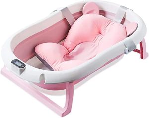 Bañera plegable para bebé con termómetro y asiento para bebé recién nacido (De 0 a 2 años)