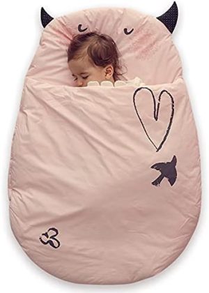Bebamour Saco de Dormir para bebé, Saco de Dormir de algodón para bebé de 0 a 18 Meses, Saco de Dormir para niño y niña, Manta Envolvente para bebé(Pink)