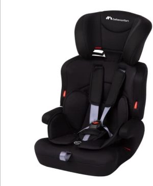 Bebeconfort Ever Safe Plus Silla Coche Grupo 1 2 3, Crece con el Niño 9 meses - 12 años (9-36 kg), Con Cojín Reductor Extraíble, color full Black (negro)