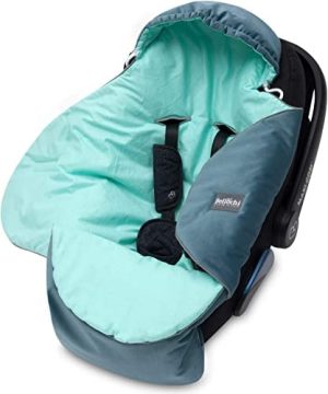 Bellochi Saco Capazo Bebe Universal Invierno - Acogedor Manta para Cochecitos de Bebé Sillas de Paseo o Sillas de Coche (p.ej. Maxi-Cosi y Römer) - Oeko-Tex - Mint Sage