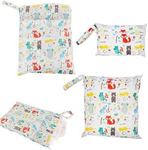 Bolsa de Pañales*3, XiXiRan Bolsa de Pañales Reutilizable, Bebé Prueba de Agua Bolsa de Pañales, Bolsa de Pañales con Cremallera, Wet Bag, Bolsa para Ropa Bebé para Pañales, S/M/L, Colores Aleatorios