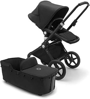 Bugaboo Lynx - Cochecito plegable ligero y compacto para recién nacidos y niños pequeños, con suspensión frontal, pliegue de una mano, soporte automático, toldo de sol, color negro