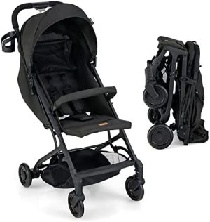 COSTWAY Silla de Paseo para Bebé Plegable, Carrito Bebe Portátil, Plegado en un Clic, Respaldo Ajustable, Reposapiés & Toldo, Ruedas de EVA, Cinturón de Seguridad & Freno, para Bebé a 4 Años
