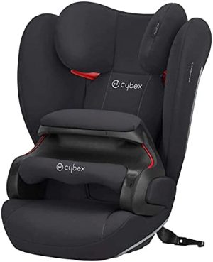 CYBEX Silver Silla de coche Pallas B-Fix, Para coches con y sin ISOFIX, Grupo 1/2/3 (9-36 kg), Desde aproximadamente 9 meses hasta 12 años, Negro (Volcano Black)