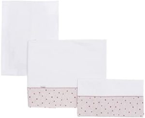 Cambrass Stela - Sábana para capazo, 3 piezas, 80 x 120 cm, color rosa