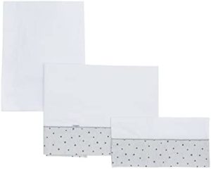 Cambrass Stela - Sábanas para capazo, 3 piezas, 80 x 120 cm, color gris