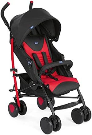Chicco Echo Silla de Paseo Ligera y Plegable, 0 Meses - 22 Kg, Carrito Bebé Compacto, Reclinable, Apoyabrazos, Posición para Dormir, Cierre Paraguas, Parasol Ajustable, Rojo (Scarlet Red), 1 Unidad