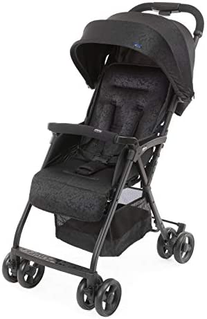 Chicco OHlalà 3 Silla de Paseo Ultraligera desde 0 Meses hasta 15 kg, Cochecito Reclinable y Plegable con Cesta Grande, Cierre Compacto, Protector de Lluvia y Capota Plegable - Color Negro (Jet Black)