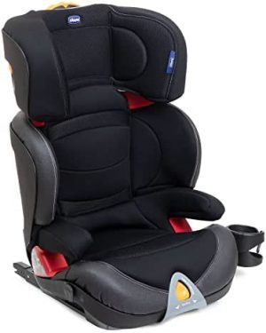 Chicco Oasys 23 FixPlus EVO Silla Coche ISOFIX Reclinable Grupo 2/3 Niños 15-36 kg, de 3-12 Años, Fácil de Instalar, con Protección Lateral, Safe Pad, Ajustable en Altura y Anchura - Negro (Jet Black)