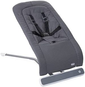 Chicco RHYTHM'N'Sound - Tumbona electrónica para niños con sonidos naturales y nenas, respaldo reclinable, color gris