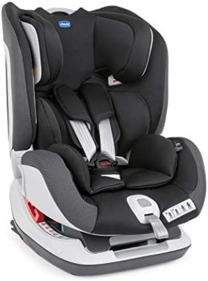 Chicco Seat Up 012 Silla de Coche Reclinable Bebés de 0-25 kg con ISOFIX, Grupo 0+/1/2 para Niños de 0-6 Años, Fácil de Instalar, Cojín Reductor, Reposacabezas Ajustables - Negra (Jet Black)