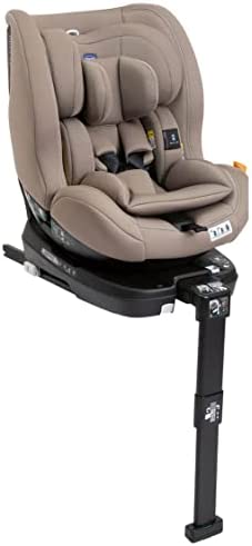 Chicco Seat3Fit i-Size Silla de Coche ISOFIX Giratoria 360° y Reclinable 0-25 Kg (40-125 cm), Grupo 0/1/2 para Niños 0-7 Años, Reposacabezas Ajustable y Protección Lateral, Beige (Desert Taupe)