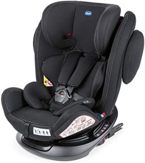 Chicco Unico Plus Silla de Coche ISOFIX Giratoria 360° y Reclinable Bebés de 0-36 kg, Grupo 0+/1/2/3, Niños de 0 a 12 Años, Fácil Instalar, Reposacabezas Ajustable, Reductor para Bebé, Negro (Black)