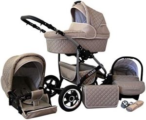 Cochecito de bebe 3 en 1 2 en 1 Trio Isofix silla de paseo Q-Step by SaintBaby Khaki 4in1 con Isofix + Silla