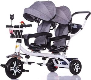 Cochecitos Cochecito de bebé, Coche de bebé, Carro de Viaje Triciclo Doble para niños Carrito de bebé Gemelo Cochecito Grande Cochecitos con toldo extendido (Color : G) (E)