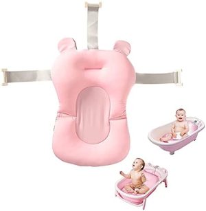 Cojin Bañera Bebe Bañera para bebés y niños pequeños, cojín hinchable antideslizante, suave asiento flotante