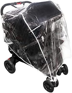 Cubierta de lluvia para cochecito de bebé doble para protección al aire libre para bebés, gemelos de lado a lado Cubierta de silla de paseo Accesorios para cochecito de bebé