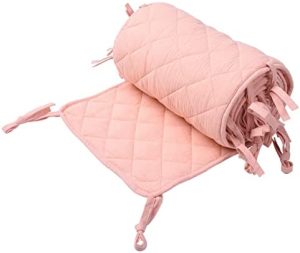 DASNTERED Cubierta para riel de cuna de bebé, parte delantera suave para protección de dentición larga, funda gruesa para cuna de bebé, cubierta acolchada para valla de cama (rosa)