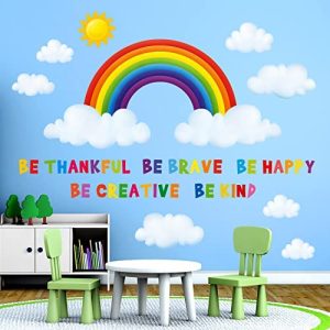 DECOWALL DA-1713 Nubes y Arco Iris Vinilo Pegatinas Decorativas Adhesiva Pared Dormitorio Saln Guardera Habitaci Infantiles Nios Bebs