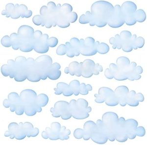 DECOWALL DW-1702 Nubes Vinilo Pegatinas Decorativas Adhesiva Pared Dormitorio Saln Guardera Habitaci Infantiles Nios Bebs