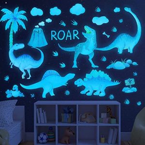 Dinosaurios Pegatinas Pared Luminosas Vinilos Pared Fluorescente Dinosaurio Pegatinas Infantiles Pared Fluorescentes para Niños Vinilos Pared Infantiles Adhesivo Pared Decoracion Habitacion Dormitorio