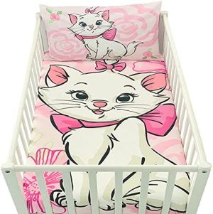 Disney Marie Aristochats - Funda nórdica de 100 x 135 cm y funda de almohada de 40 x 60 cm | Juego de cama de 60 x 120 o 70 x 140 cm | Ropa de cama para niños pequeños